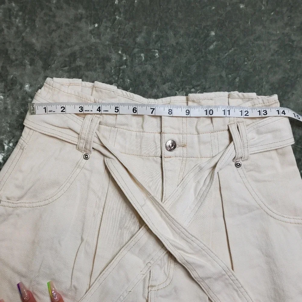 Free People Nova Denim Paperbag Shorts‎ Plume